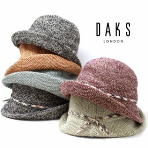 DAKS 母の日 プレゼント 帽子 レディース ハット 春 ミセス パープル コットン オブザー リボン チェック柄 日本製 ダックス 老舗ブラン