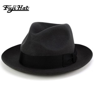 FUJI HAT フジハット 帽子 メンズ ハット 中折れハット ウール 羊毛 フェルト 帽体 レディース グレー (ツバ広 秋冬用 秋冬商品 帽子 ぼ