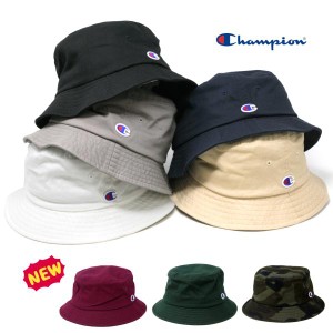 チャンピオン メンズ 帽子 コットン ツイル サファリハット 日よけ ロゴ バケハ champion HAT 58cm サファリハット ホワイト/ベージュ/ブ