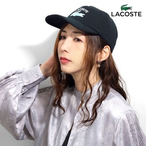 LACOSTE キャップ ラコステ メンズ ジャージー 秋冬 オールシーズン レディース 帽子 日本製 58cm cap 野球帽 フロントロゴ 黒 ブラック