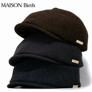 羊毛 ハンチング メンズ 秋冬 MAISON Birth ヘリンボーン 帽子 メンズ ハンチング レディース メゾンバース ハンチング帽 メンズ 父の日 