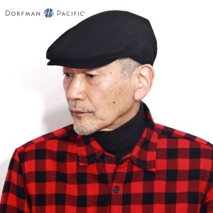 ハンチング 黒 シンプル ハンチング帽 ブラック ブランド DORFMAN PACIFIC メンズ ハンチング帽子 ドーフマンパシフィック 紳士 帽子 プ
