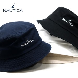 ハット NAUTICA ノーティカ ブランド バケットハット つば 短い コットン春夏 秋冬 春 夏 秋 冬 帽子 メンズ レディース 無地 男女兼用 