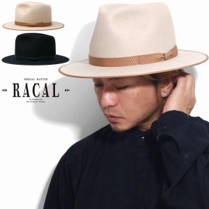 ラカル ラビットファー フェルト帽 メンズ フェドラハット 秋冬 フェルトハット 中折れハット フェルト 帽子 racal felt hat ハット 紳士