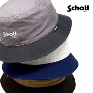 バイカラー 男女兼用 ハット Schott N.Y.C. バケットハット メンズ レディース コットン100 春夏 帽子 HAT オールシーズン フリーサイズ 