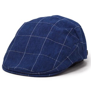 STETSON メンズ ハンチング 春夏 帽子 大きいサイズ ブランド チェック柄 ハンチング帽 さわやか リネン 麻 100% 涼しい 夏素材 帽子 ス
