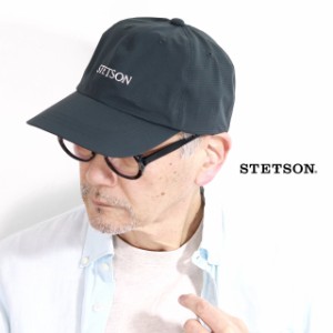 STETSON メンズ 帽子 軽量 キャップ チャコール COOL DOTS 男性 ギフト CAP 撥水 通気性 ステットソン ポリエステル100% 手洗い サイズ調