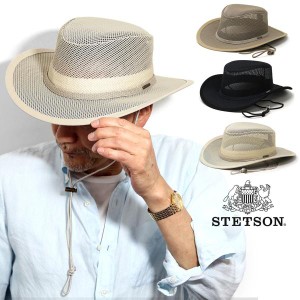 STETSON 涼しい 帽子 大きいサイズ メンズ メッシュ ステットソン つば広 ハット UPF50+ 紫外線対策 クールマックス ブランド 紳士帽子 