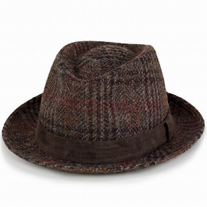 帽子 ハット メンズ 中折れハット ファッション ハリスツイード カシュケット レザーベルト KASZKIET ブラウン系