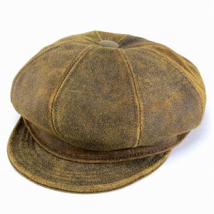 ハンチング帽 メンズ 帽子 ニューヨークハット アンティーク 牛革 レザー キャスケット ブラウン ANTIQUE LEATHER SPITFIRE 9245