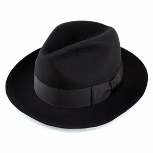 帽子 メンズ ハット 中折れハット ウール 羊毛 フェルト 帽体 レディース ブラック FUJI HAT フジハット