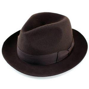 帽子 レディース 中折れハット ウール 羊毛 フェルト　ハット 帽体 メンズ 帽子 ハット ブラウン FUJI HAT フジハット