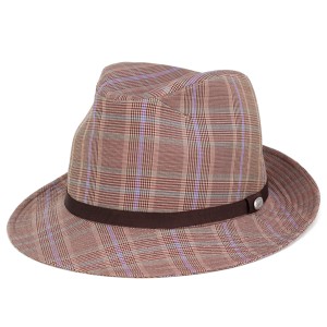 中折れハット ボルサリーノ 帽子 borsalino zignone ジニョーネ イタリア グレンチェック ハット ブラウン系