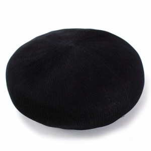 ベレー帽 春 夏 帽子 レディース 大きめゆったりシルエット サマーニット 通気性抜群 日本製 ブラック