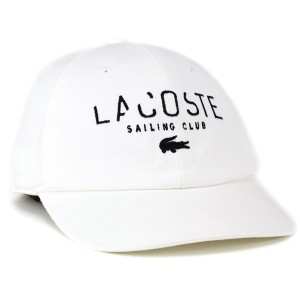 lacoste 春夏 ラコステ ツイルキャップ メンズ CAP 帽子 6方キャップ メンズ オフホワイト