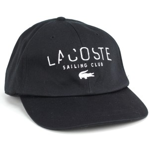 春夏 CAP 6方キャップ メンズ lacoste ラコステ ツイルキャップ メンズ 帽子 黒 ブラック