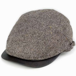 ハンチング 帽子 秋冬 メンズ ネップツイード アイビーキャップ サイズ調整可 カジュアル帽子 日本製 ベージュ