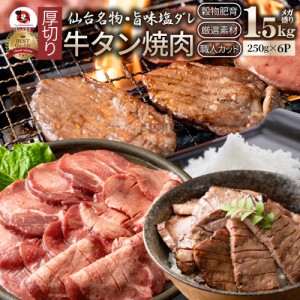 肉 父の日 御中元 お中元 ギフト 食べ物 食品 プレゼント 女性 男性 人気 お祝い 牛肉 牛タン塩だれ 焼肉 1.5kg （250g×6P）厚切り 約12