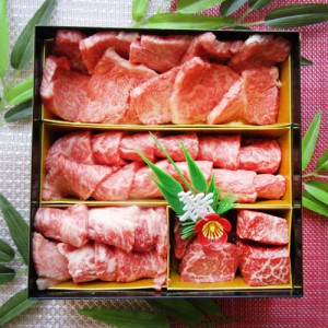 肉 重箱 A4,A5等級黒毛和牛 《1段重》ステーキ 重箱 3人前 3種 総重量 670g 食べ比べ  ロース もも 肉の匠監修 すき焼き しゃぶしゃぶ ス