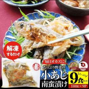 お魚 おつまみ 小あじ 南蛮漬け 9食 （900g） グルメ 解凍するだけ 調理いらず 惣菜 おかず 詰め合わせ 食べ比べ 簡単 夕飯 ギフト 高タ