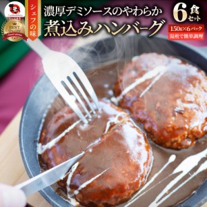 ハンバーグ 煮込みハンバーグ メガ盛り 6食セット (150g×6パック) 冷凍 惣菜 ディナー 洋食 プレーン 業務用 温めるだけ レンチン 冷食 