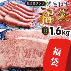 《特松》 福袋 黒毛和牛 A4 A5等級のみ使用 1.6kg 肉の福袋 （3種）超豪華福袋セット黒毛和牛 ステーキ 焼肉 すき焼き しゃぶしゃぶ用ス