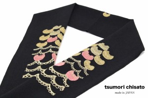 半襟 刺繍 振袖 成人式 半衿 卒業式 袴用 黒 ブラック ネコ 猫 tsumori chisato ツモリチサト 結婚式 フォーマル カジュアル 日本製