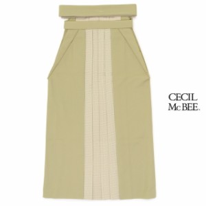 袴 単品 レディース CECIL McBEE セシルマクビー 薄茶色 ベージュ 無地 シンプル 千鳥格子 行灯袴 スカートタイプ はかま 卒業式 女性用 