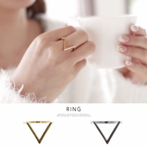 【V型のシンプルなメタルリング】指輪/V型/メタル/シンプル/ゴールド/シルバー/金/銀/アクセサリー
