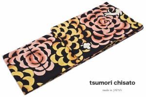 浴衣 レディース tsumori chisato ツモリチサト 黒 ブラック 猫 ネコ 菊 花 綿 洗える 夏祭り 花火大会 女性用 仕立て上がり 日本製 【送