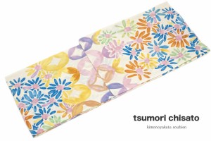 浴衣 レディース 花火大会 夏祭り 女性用 tsumori chisato 白 花 七宝文 注染 女性浴衣【フリーサイズ】