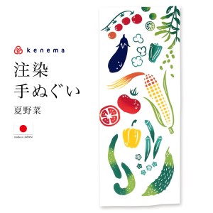 てぬぐい 手ぬぐい 手拭い おしゃれ 日本製 タペストリー 額縁 夏野菜 注染 kenema メール便