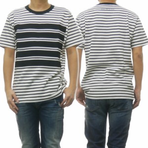 【旧作処分セール 65％OFF！】DIESEL ディーゼル メンズクルーネックTシャツ T-WALLACE-STRIPE / 00SMAZ 0EAUR ホワイト