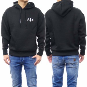 【セール 30％OFF！】ARMANI EXCHANGE アルマーニエクスチェンジ メンズプルオーバーパーカー 6RZMJA ZJDNZ ブラック