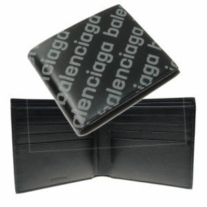 【セール 35％OFF！】BALENCIAGA バレンシアガ メンズ二つ折財布 CASH SQUARE FOLD WALLET / 594549 23V73 ブラック