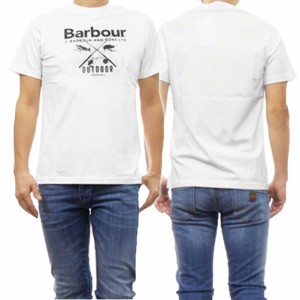 【〇％OFF！】BARBOUR バブアー メンズクルーネックTシャツ MTS1256 ホワイト /2024春夏新作