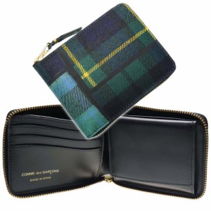 【セール 47％OFF！】COMME DES GARCONS コムデギャルソン メンズ二つ折り財布（小銭入れ付き） SA7100TP / TARTAN PATCHWORK グリーン