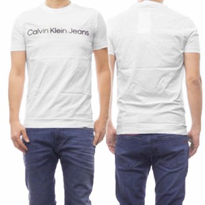 【○％OFF！】CALVIN KLEIN JEANS カルバンクラインジーンズ メンズクルーネックTシャツ J322552 ホワイト /定番人気商品