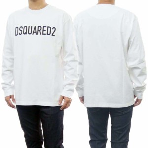 【セール 55％OFF！】DSQUARED2 ディースクエアード メンズクルーネックロングTシャツ S74GD1150 S24583 ホワイト