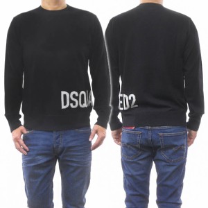 【セール 55％OFF！】DSQUARED2 ディースクエアード メンズクルーネックセーター ニット S74HA1377 S18332 ブラック