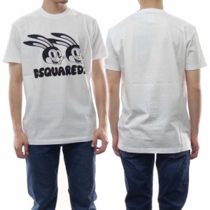 【セール 55％OFF！】DSQUARED2 ディースクエアード メンズクルーネックTシャツ S74GD1136 S22427 ホワイト