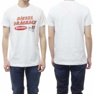 【セール 60％OFF！】DIESEL ディーゼル メンズクルーネックTシャツ T-DIEGOR-C7 / A03842 0HAYU ホワイト