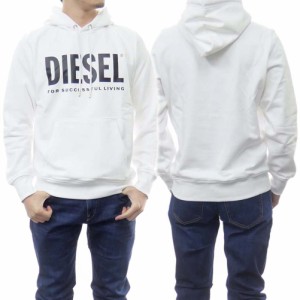 【セール 60％OFF！】DIESEL ディーゼル メンズプルオーバーパーカー S-GINN-HOOD-C4S-GIRK-HOOD-ECOLOGO / A02813 0BAWT ホワイト