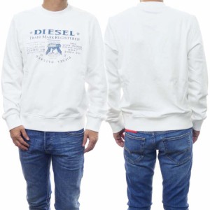 【セール 50％OFF！】DIESEL ディーゼル メンズトレーナー A03566 0JFAV / S-GINN-L2 ホワイト