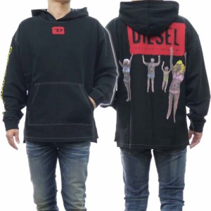 【34％OFF！】DIESEL ディーゼル メンズプルオーバーパーカー A12908 0AKAL / S-BAXFHOOD-N1 ブラック /2024春夏新作