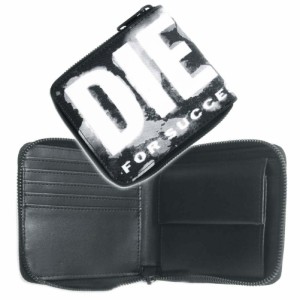 【43％OFF！】DIESEL ディーゼル メンズ二つ折り財布（小銭入れ付き） X09528 P5586 / BI-FOLD COIN ZIP XS ブラック /定番人気商品