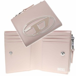 【27％OFF！】DIESEL ディーゼル レディース二つ折り財布（小銭入れ付き） X09888 P6316 / 1DR BI-FOLD ZIP II ライトピンク /2024春夏新