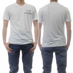 【旧作処分セール 55％OFF！】EMPORIO ARMANI エンポリオアルマーニ EA7 メンズVネックTシャツ 3KPT73 PJM9Z ホワイト  