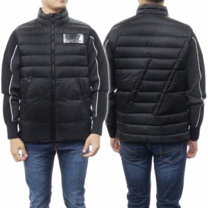 【セール 50％OFF！】EMPORIO ARMANI エンポリオアルマーニ EA7 メンズダウンベスト 6LPQ02 PN5ZZ ブラック