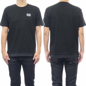 【セール 50％OFF！】EMPORIO ARMANI エンポリオアルマーニ EA7 メンズクルーネックTシャツ 3PPT18 PJ02Z ブラック×ホワイト